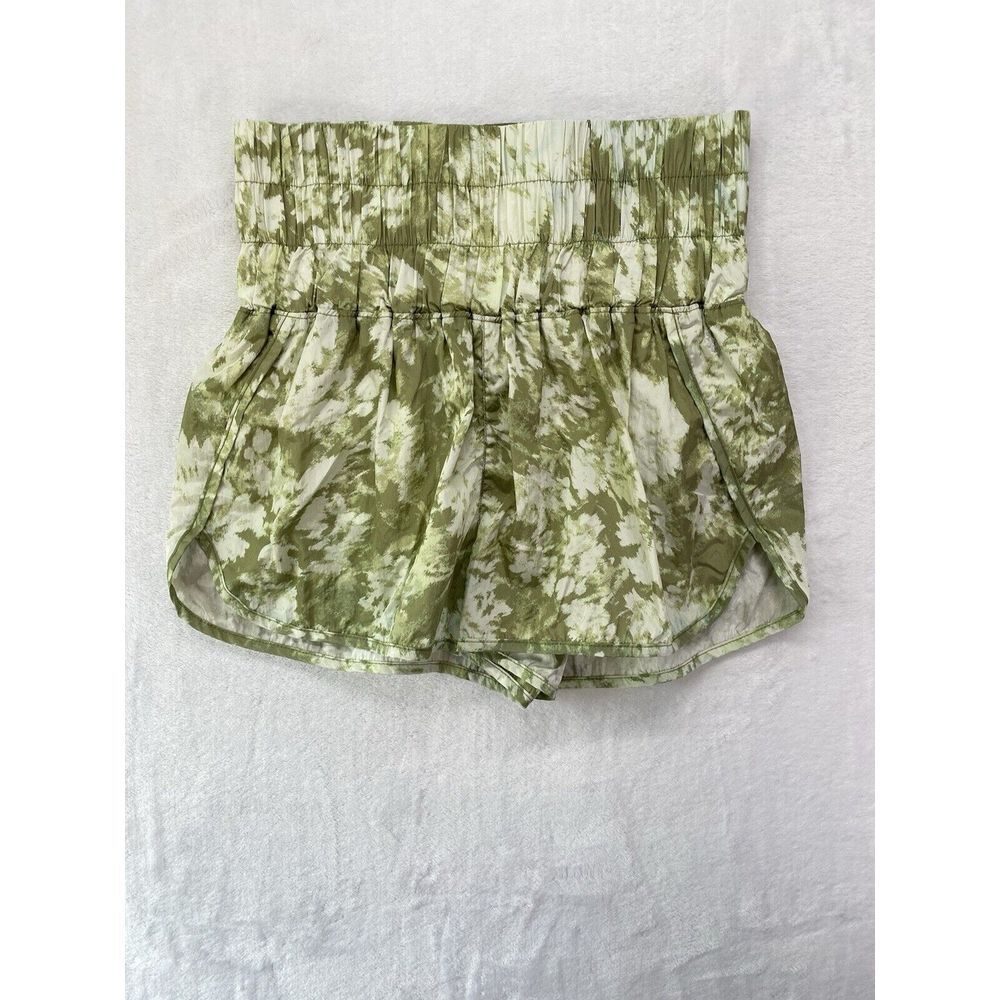 Free People Movement Sz M The Way Home Running Short Sage Tie Dye Green-flawed